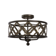 Kalco - 504841BS - Three Light Semi Flush Mount - Whittaker - Brownstone