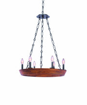 Kalco - 505551BI - Six Light Pendant - Lansdale - Black Iron