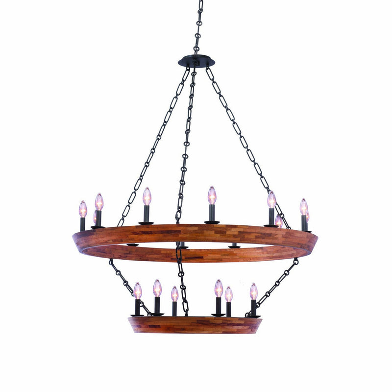 Kalco - 505553BI - 18 Light Chandelier - Lansdale - Black Iron