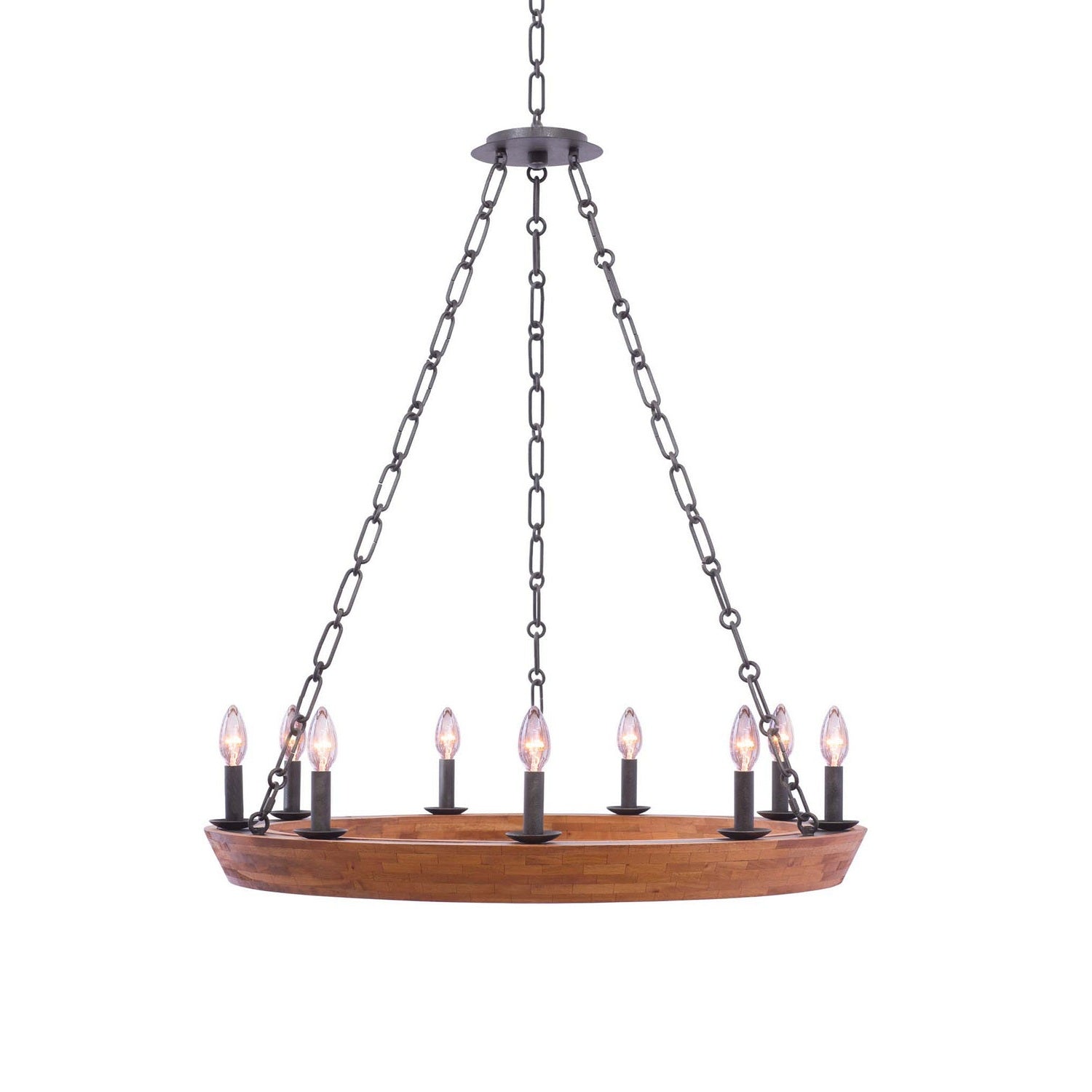 Kalco - 505555BI - Nine Light Chandelier - Lansdale - Black Iron