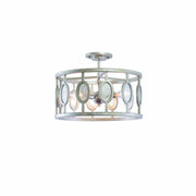 Kalco - 506141VSL - Three Light Semi Flush Mount - Palomar - Vintage Silver Leaf
