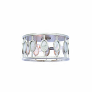 Kalco - 506142VSL - Three Light Flush Mount - Palomar - Vintage Silver Leaf