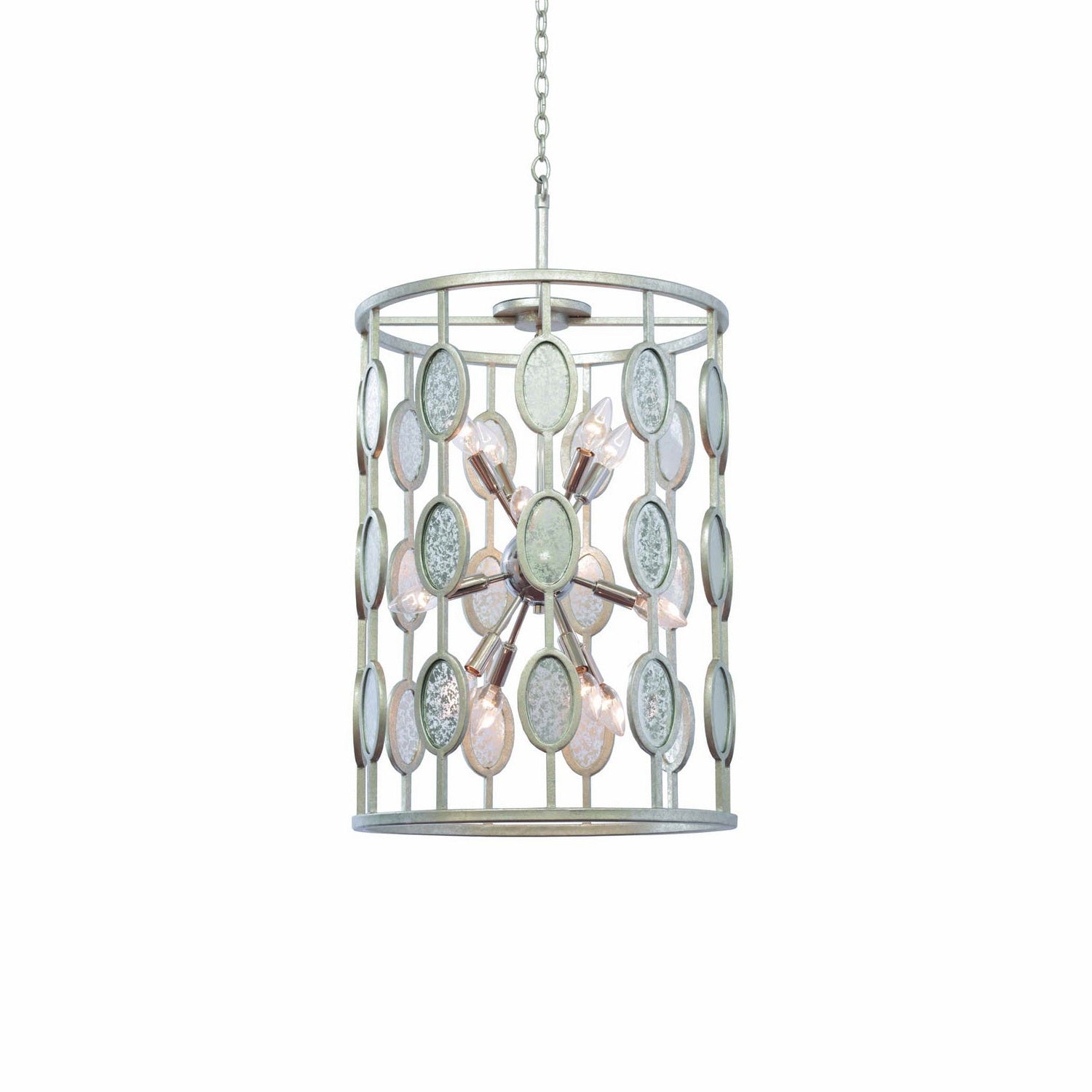 Kalco - 506152VSL - 12 Light Foyer Pendant - Palomar - Vintage Silver Leaf
