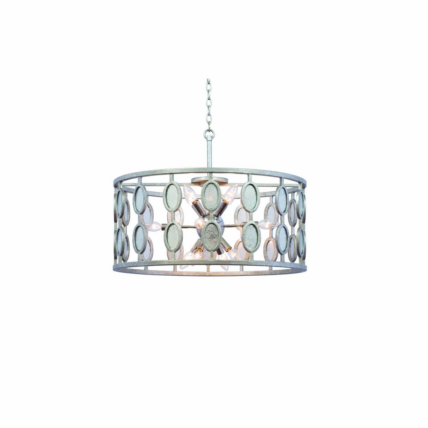 Kalco - 506153VSL - 12 Light Pendant - Palomar - Vintage Silver Leaf