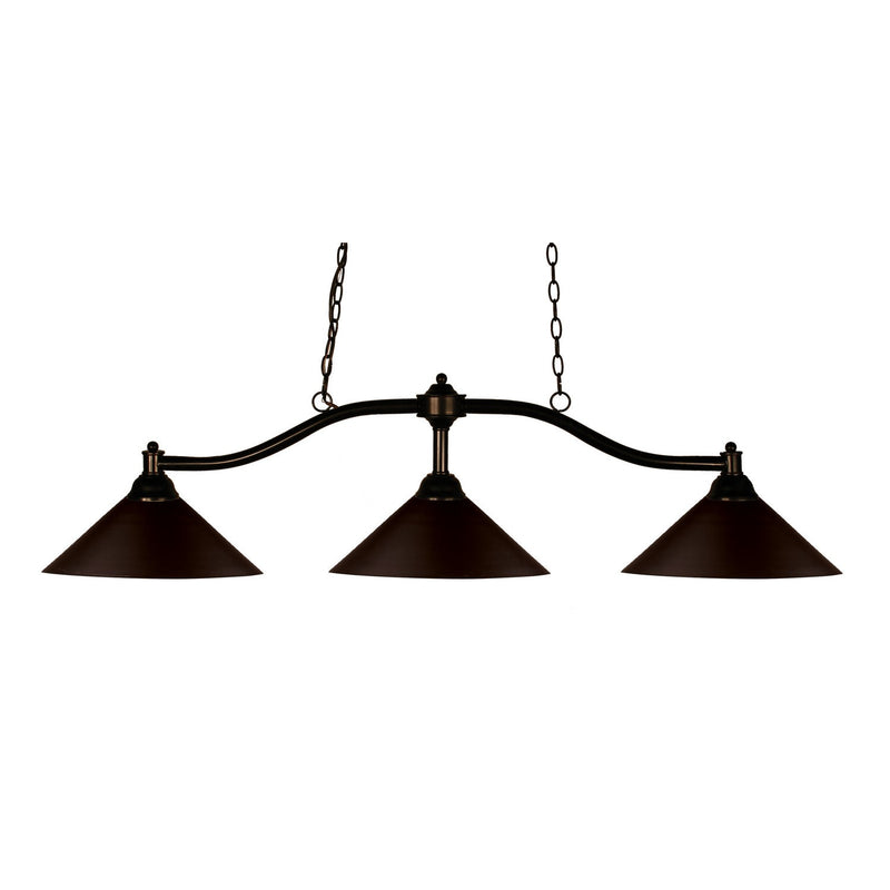 Z-Lite - 147BRZ-MBRZ - Three Light Billiard - Chance - Bronze