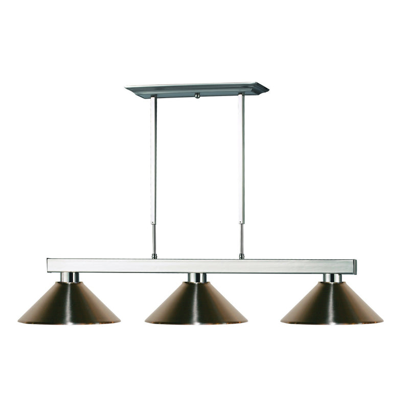 Z-Lite - 152BN-MBN - Three Light Billiard - Players - Brushed Nickel