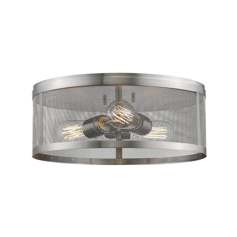 Z-Lite - 331F14-BN - Three Light Flush Mount - Meshsmith - Brushed Nickel