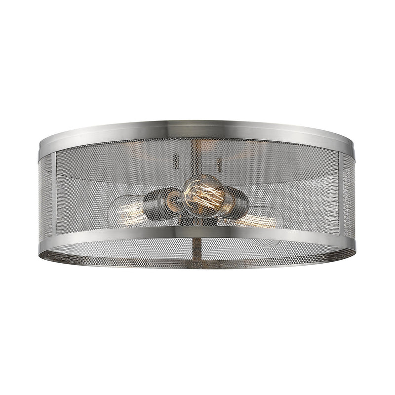Z-Lite - 331F18-BN - Three Light Flush Mount - Meshsmith - Brushed Nickel