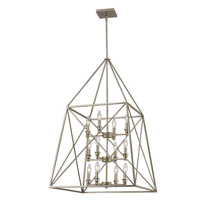Z-Lite - 447-12AS - 12 Light Chandelier - Trestle - Antique Silver
