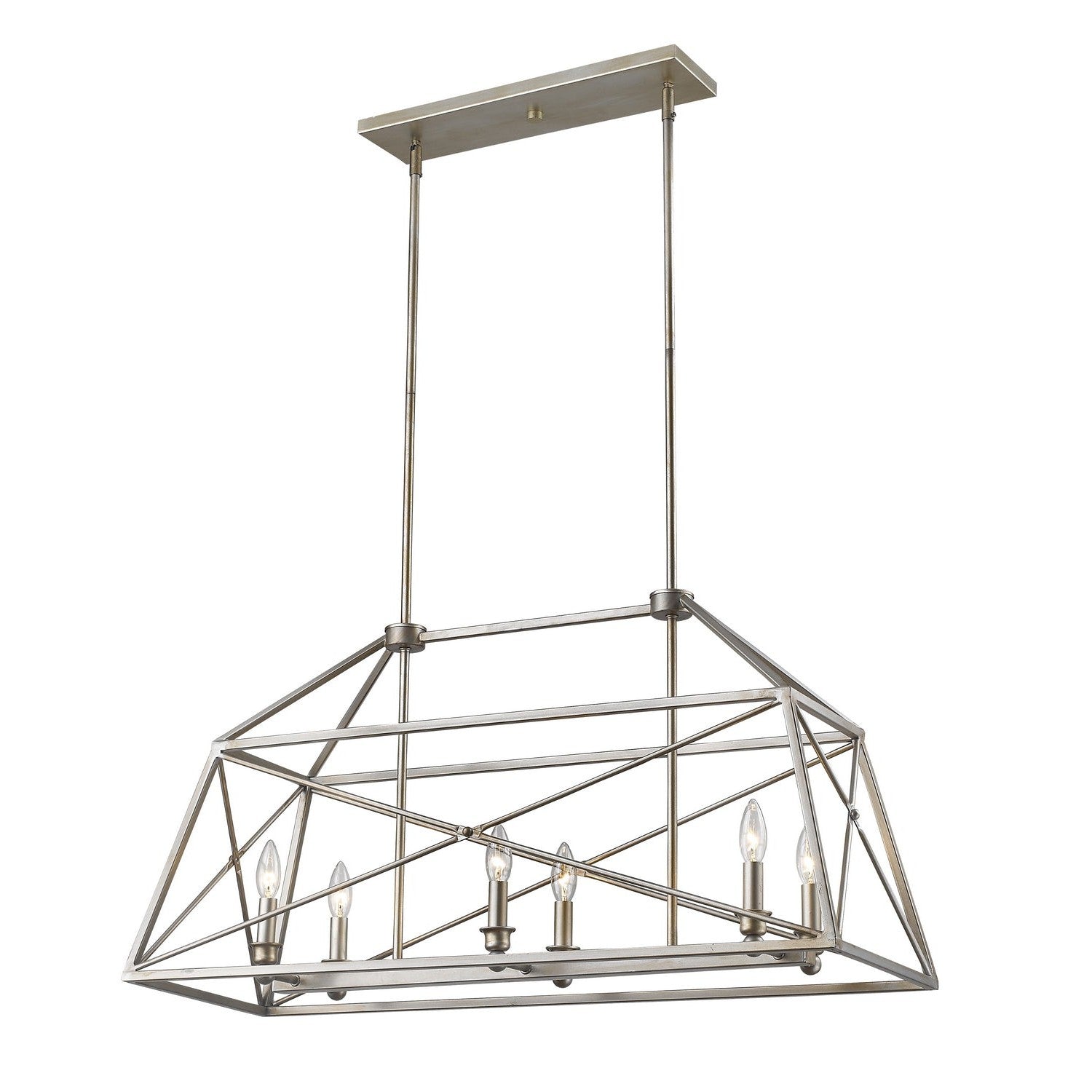 Z-Lite - 447-36AS - Six Light Linear Chandelier - Trestle - Antique Silver