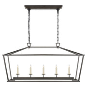 Visual Comfort Signature - CHC 2156AI - Five Light Linear Pendant - Darlana - Aged Iron