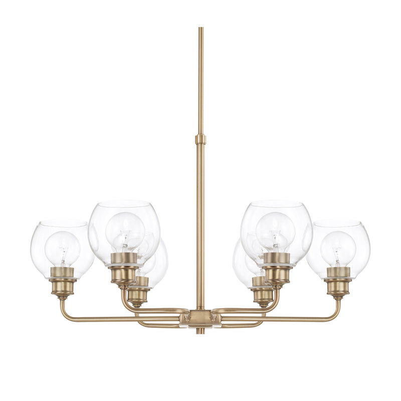 Capital Lighting - 421161AD-426 - Six Light Chandelier - Mid Century - Aged Brass