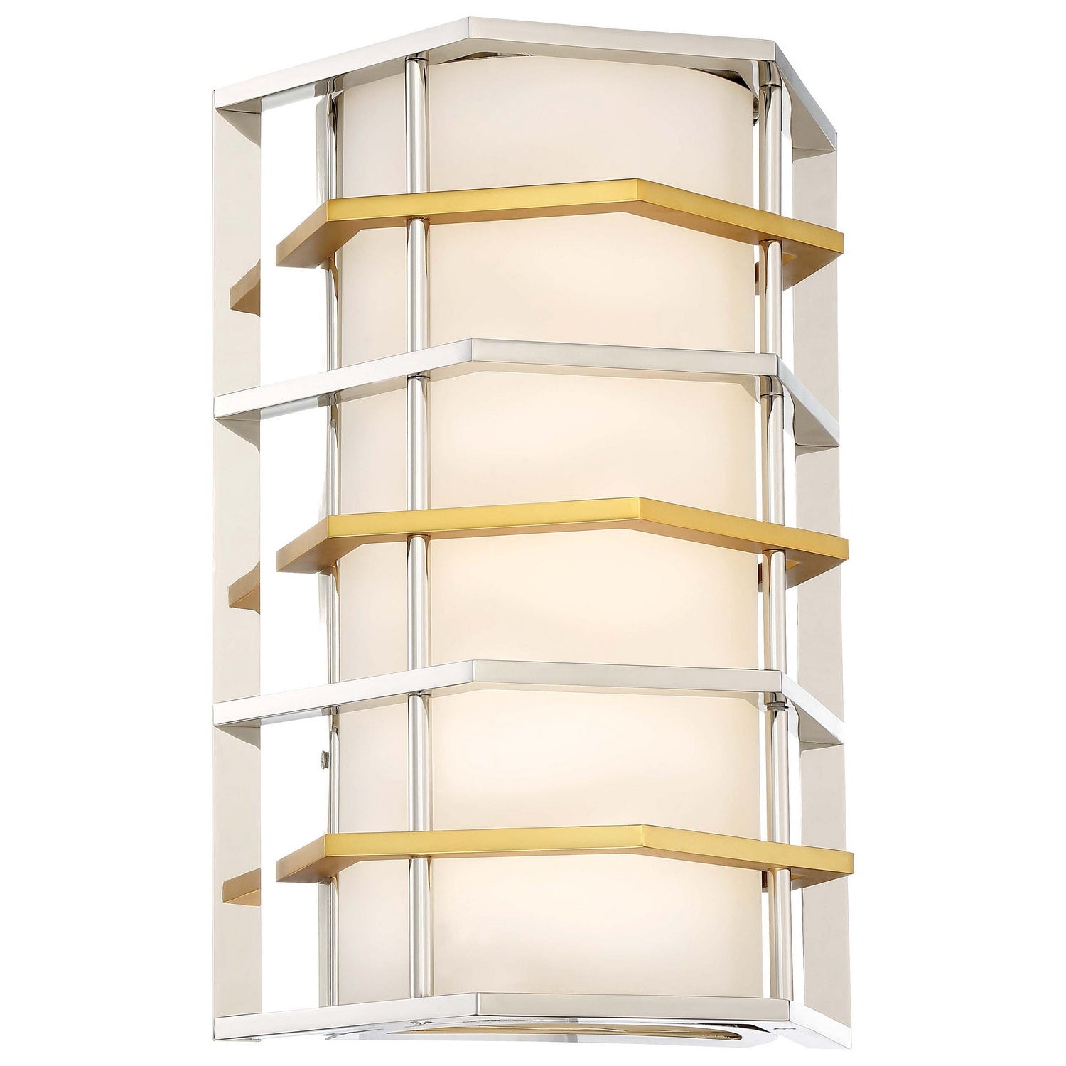 George Kovacs - P1070-657-L - LED Wall Sconce - Levels - Polished Nickel W/Honey Gold