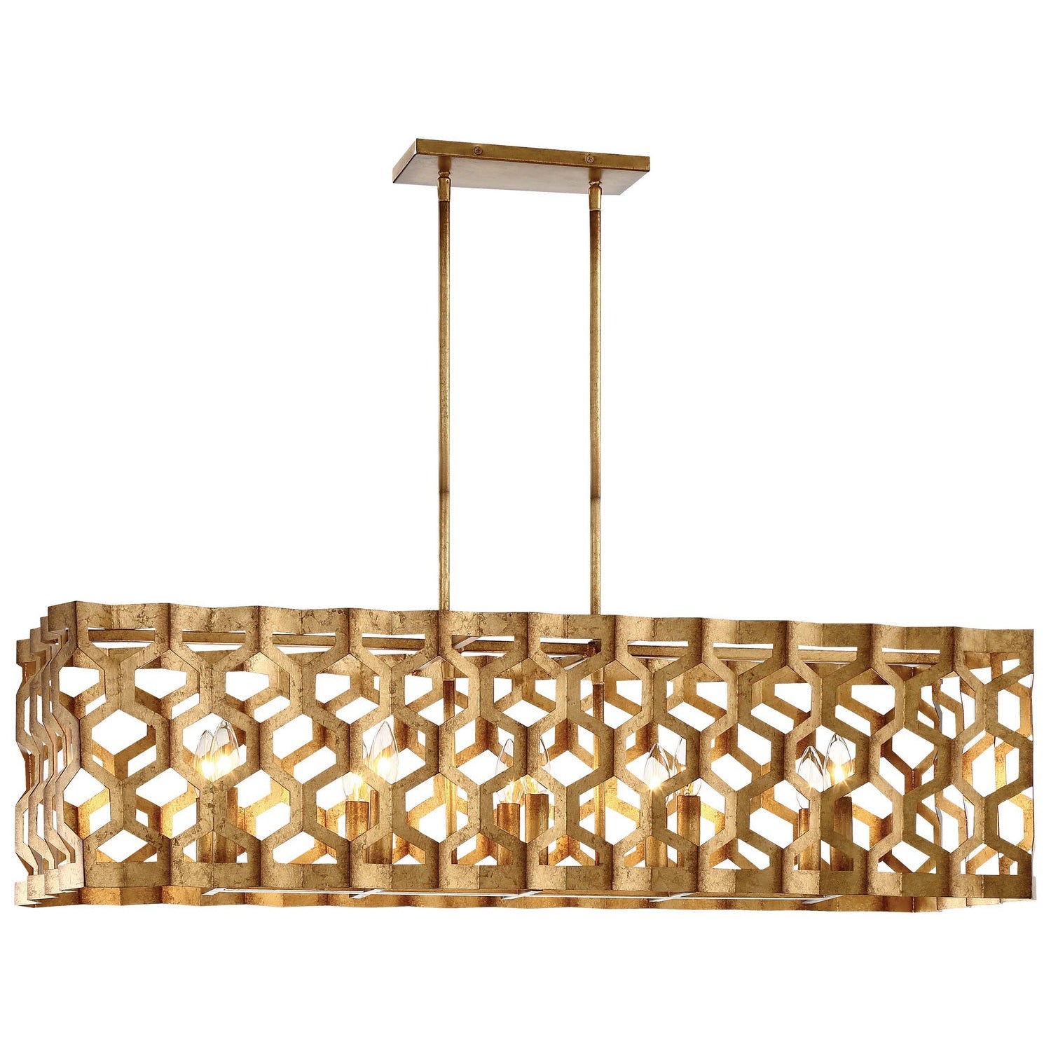Metropolitan - N6778-293 - Ten Light Island Pendant - Coronade - Pandora Gold Leaf