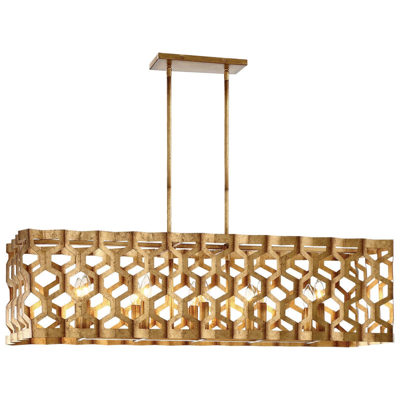 Metropolitan - N6778-293 - Ten Light Island Pendant - Coronade - Pandora Gold Leaf