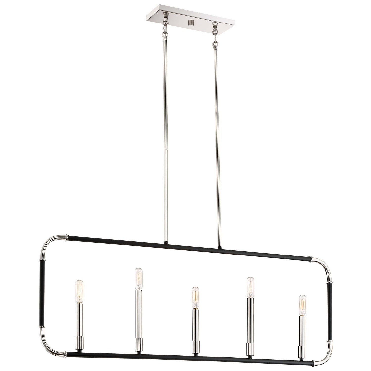 Minka-Lavery - 4065-572 - Five Light Island Pendant - Liege - Coal W/Polished Nickel Highlig