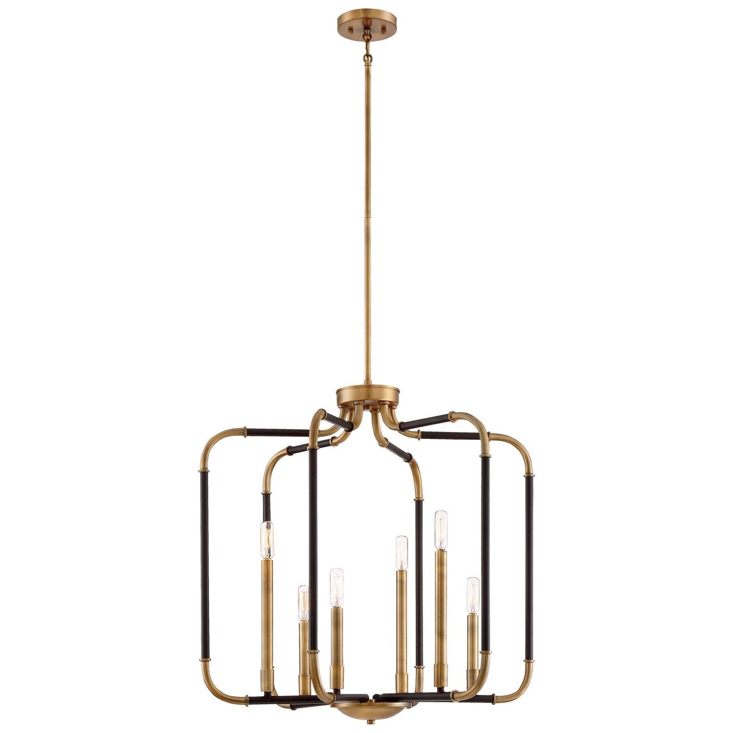 Minka-Lavery - 4066-660 - Six Light Pendant - Liege - Aged Kinston Bronze W/Brass Hi