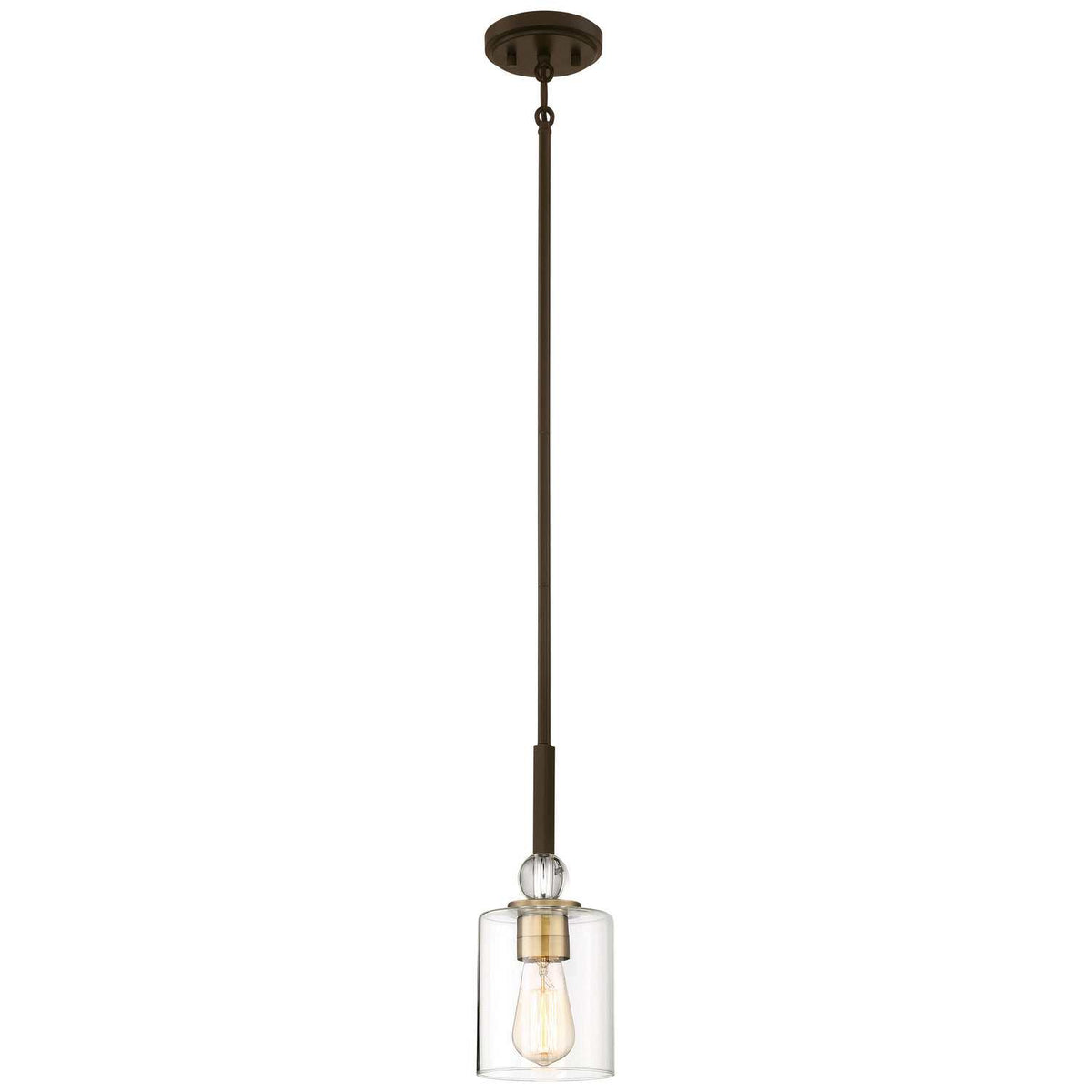 Minka-Lavery - 3070-416 - One Light Mini Pendant - Studio 5 - Painted Bronze W/Natural Brush
