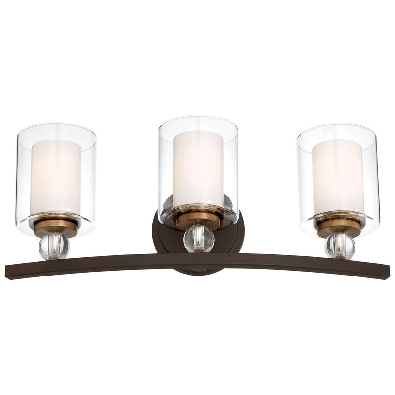 Minka-Lavery - 3073-416 - Three Light Bath - Studio 5 - Painted Bronze W/Natural Brush