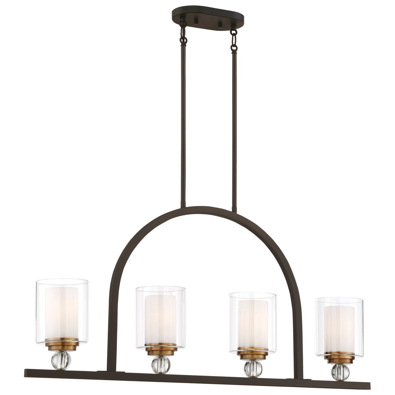Minka-Lavery - 3074-416 - Four Light Island Pendant - Studio 5 - Painted Bronze W/Natural Brush