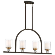 Minka-Lavery - 3074-416 - Four Light Island Pendant - Studio 5 - Painted Bronze W/Natural Brush