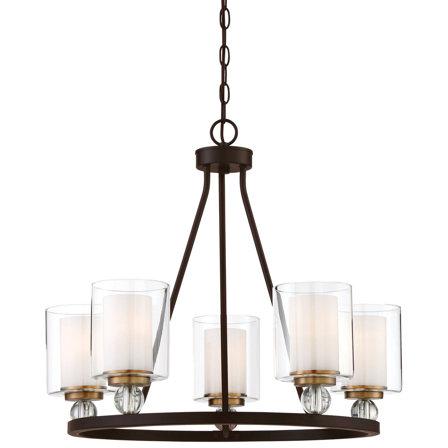Minka-Lavery - 3075-416 - Five Light Chandelier - Studio 5 - Painted Bronze W/Natural Brush