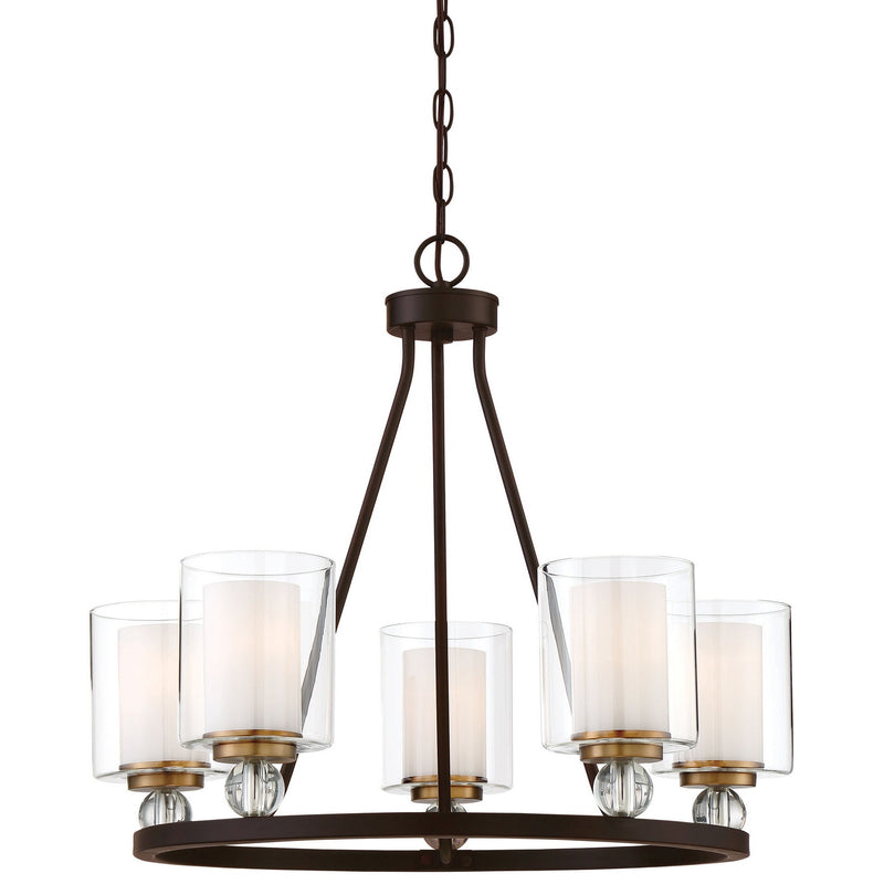 Minka-Lavery - 3075-416 - Five Light Chandelier - Studio 5 - Painted Bronze W/Natural Brush