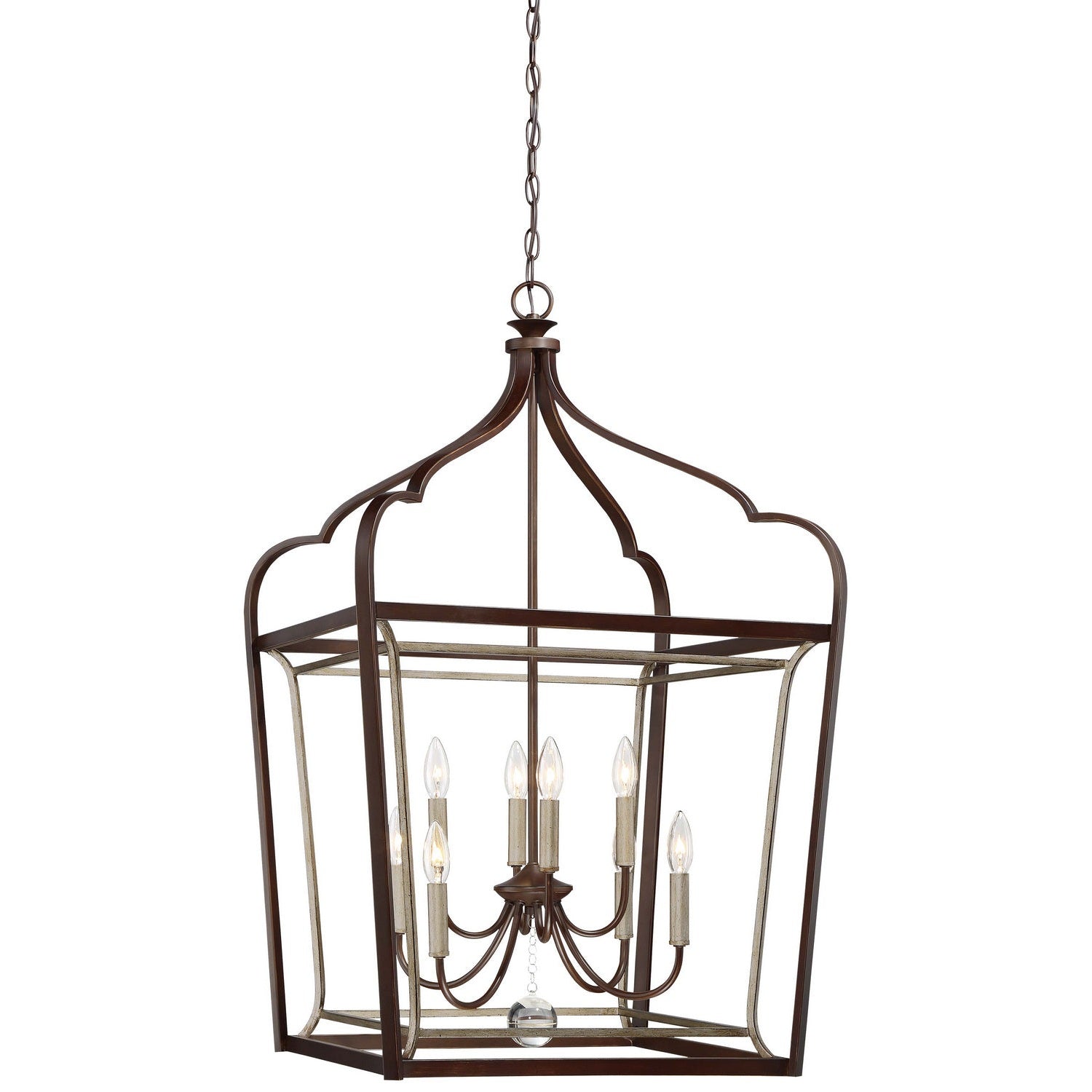 Minka-Lavery - 4349-593 - Eight Light Foyer Pendant - Astrapia - Dark Rubbed Sienna With Aged S
