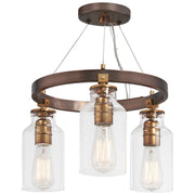 Minka-Lavery - 4553-588 - Three Light Semi Flush (Convertible To Pendant) - Morrow - Harvard Court Bronze W/Gold Hi
