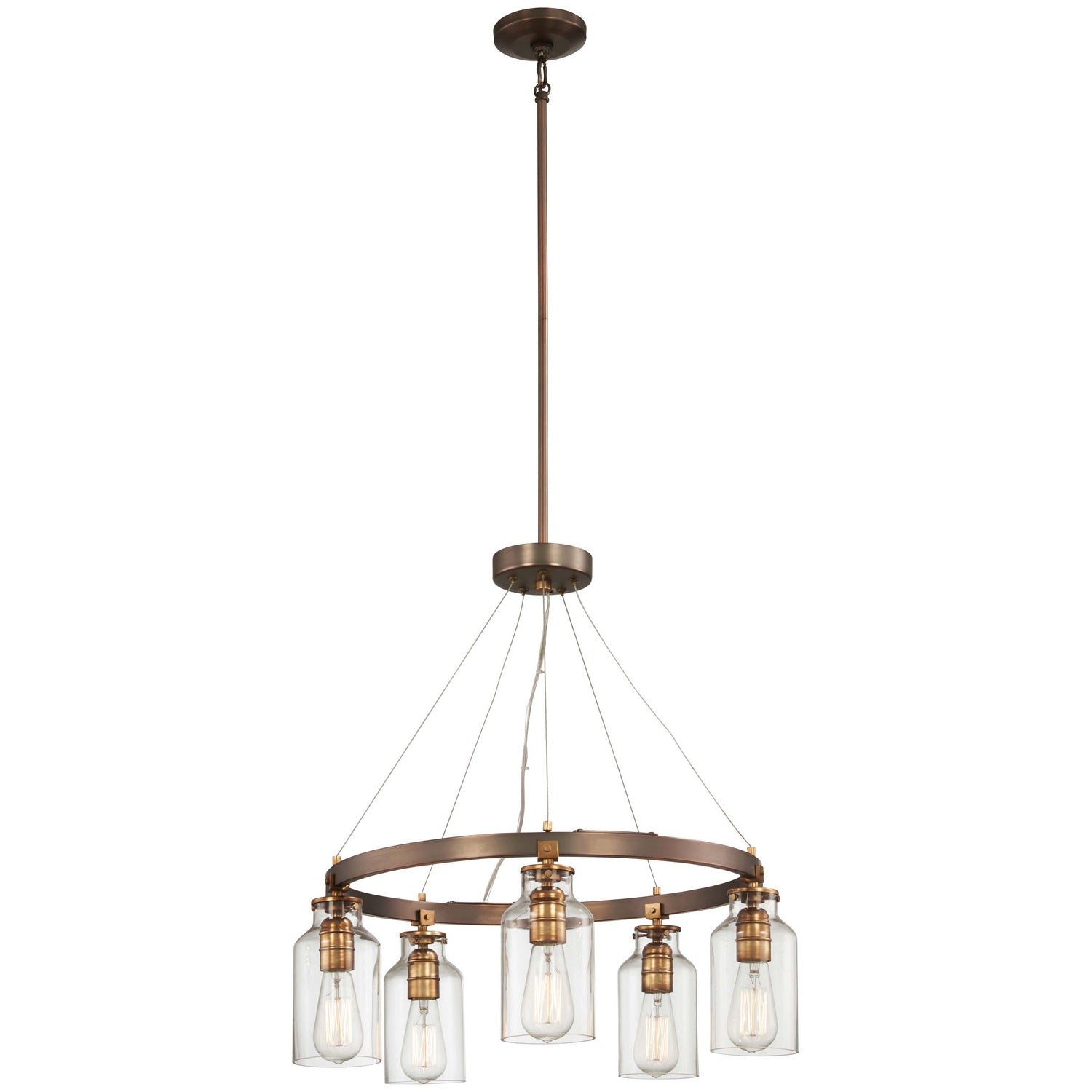 Minka-Lavery - 4555-588 - Five Light Chandelier - Morrow - Harvard Court Bronze W/Gold Hi