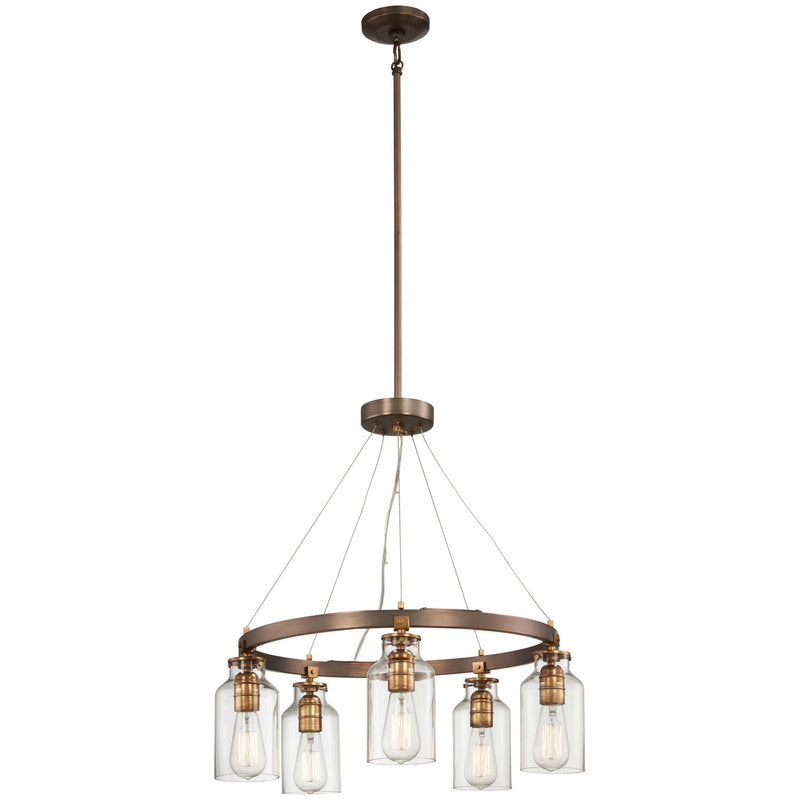 Minka-Lavery - 4555-588 - Five Light Chandelier - Morrow - Harvard Court Bronze W/Gold Hi