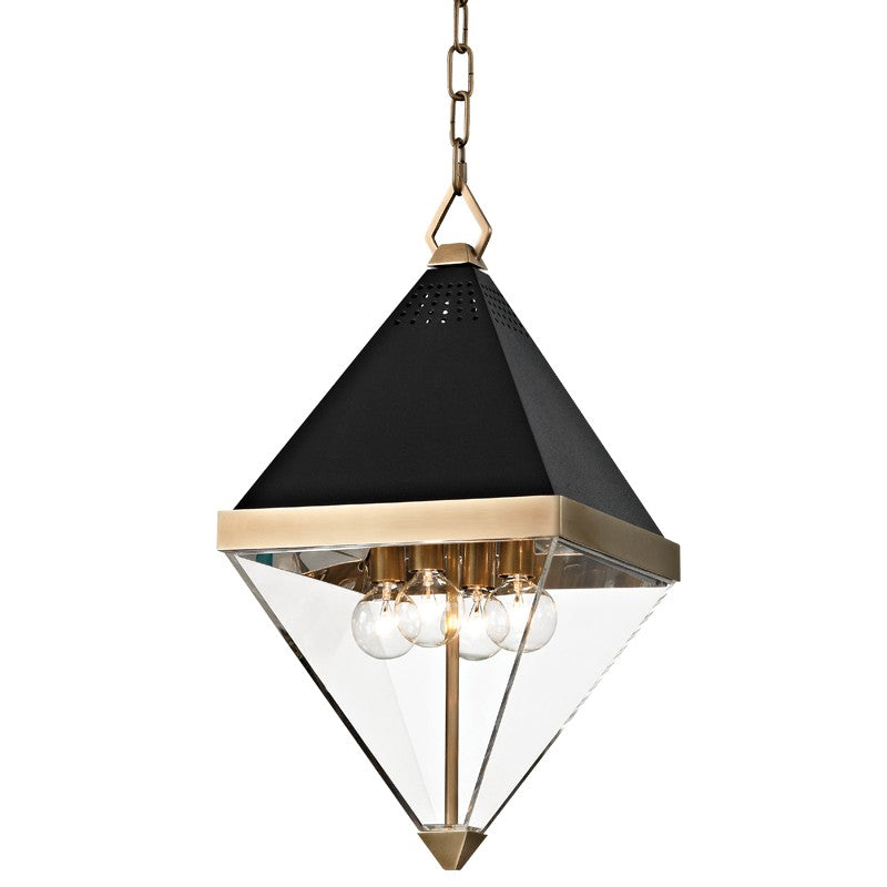 Hudson Valley - 4510-AGB - Four Light Lantern - Coltrane - Aged Brass