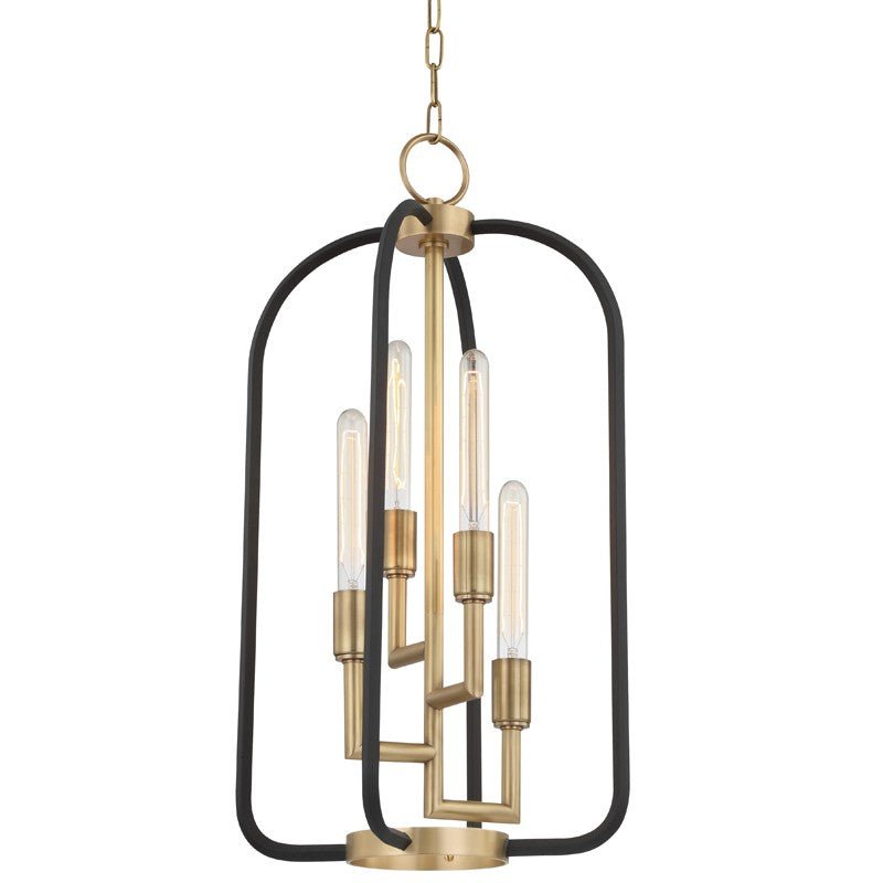 Hudson Valley - 8314-AGB - Four Light Lantern - Angler - Aged Brass