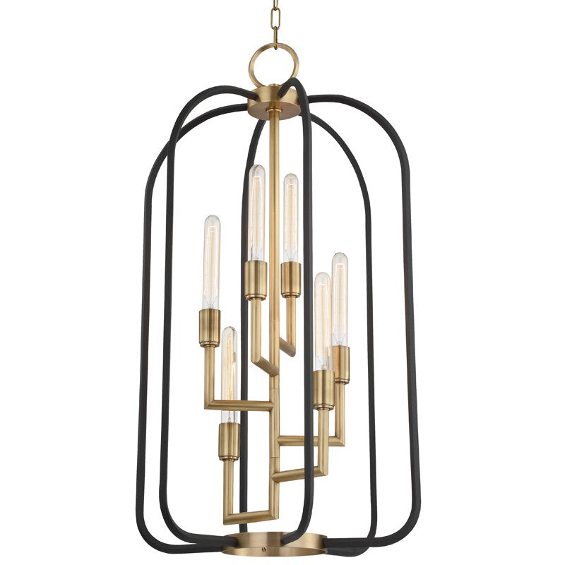 Hudson Valley - 8316-AGB - Six Light Lantern - Angler - Aged Brass
