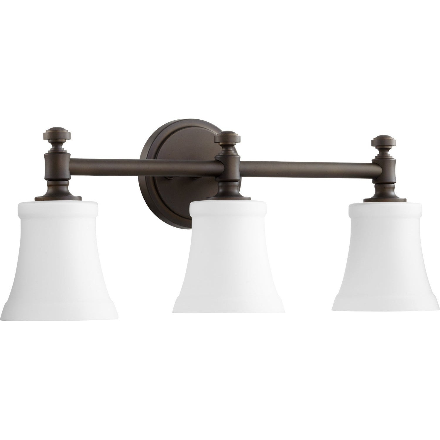 Quorum - 5122-3-186 - Three Light Vanity - Rossington - Oiled Bronze w/ Satin Opal