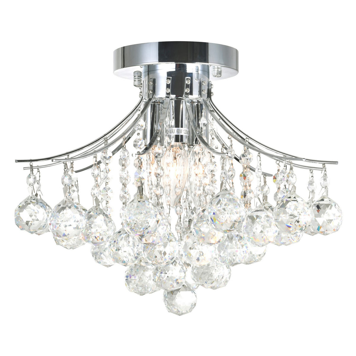 CWI Lighting - 8012C16C - Four Light Flush Mount - Princess - Chrome