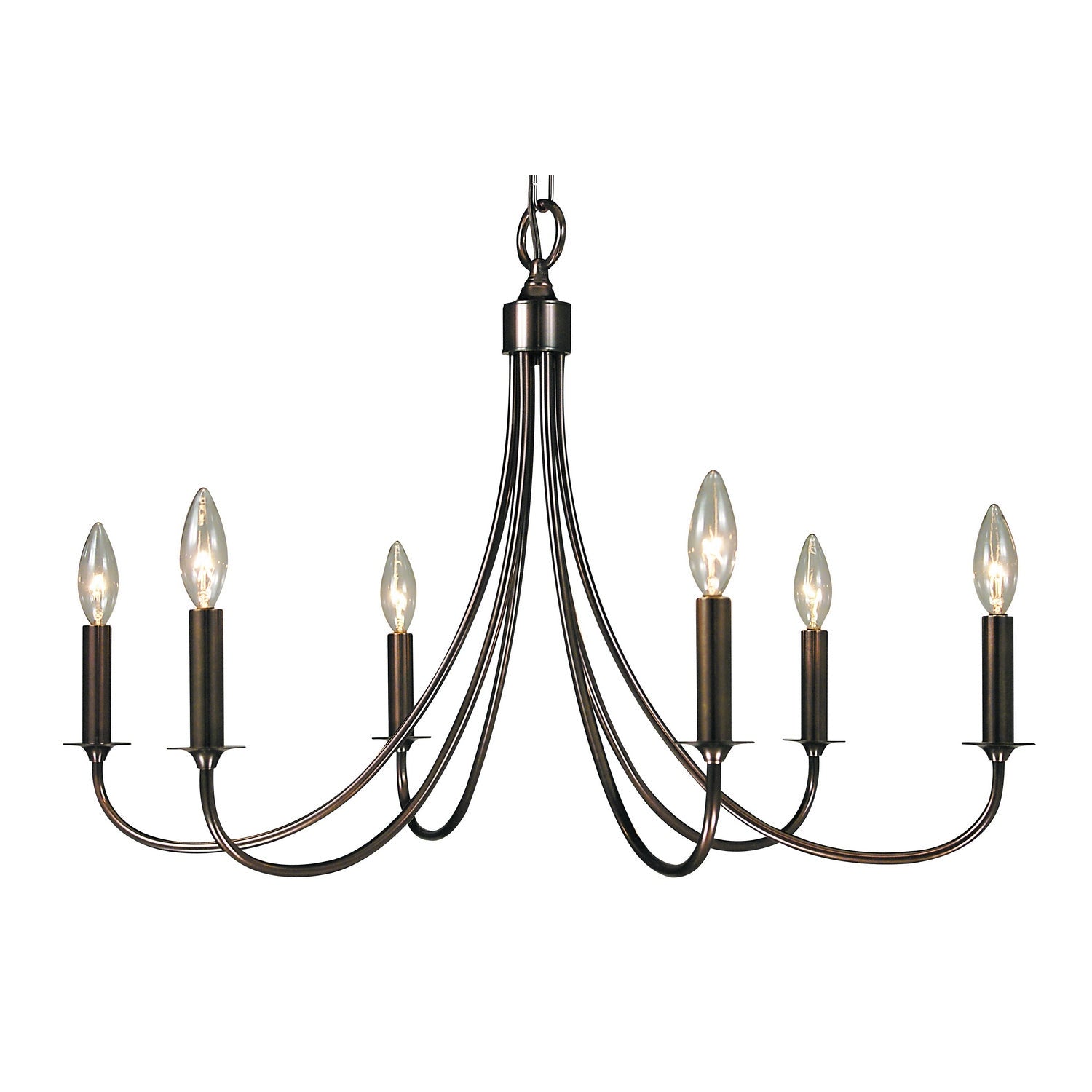 Framburg - 1006 MB - Six Light Chandelier - Maisonette - Mahogany Bronze
