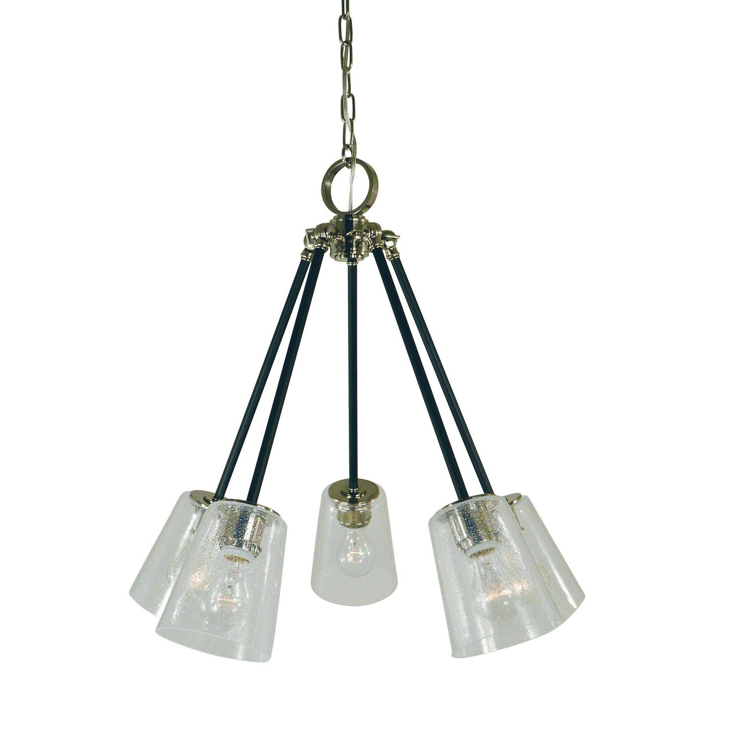 Framburg - 4999 AB/MBLACK - Five Light Chandelier - Felix - Antique Brass w/Matte Black