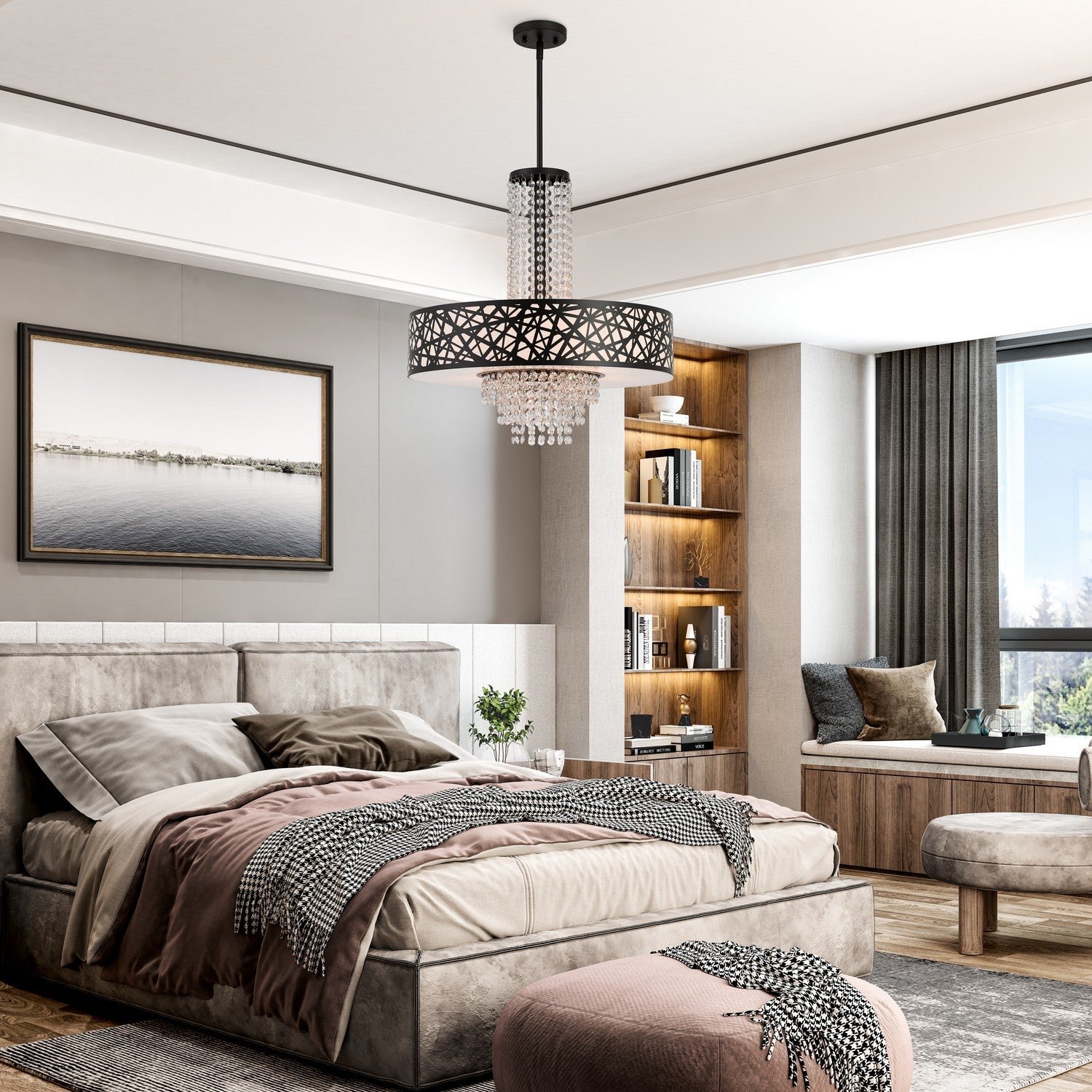 Livex Lighting - 40666-07 - Five Light Pendant - Allendale - Bronze
