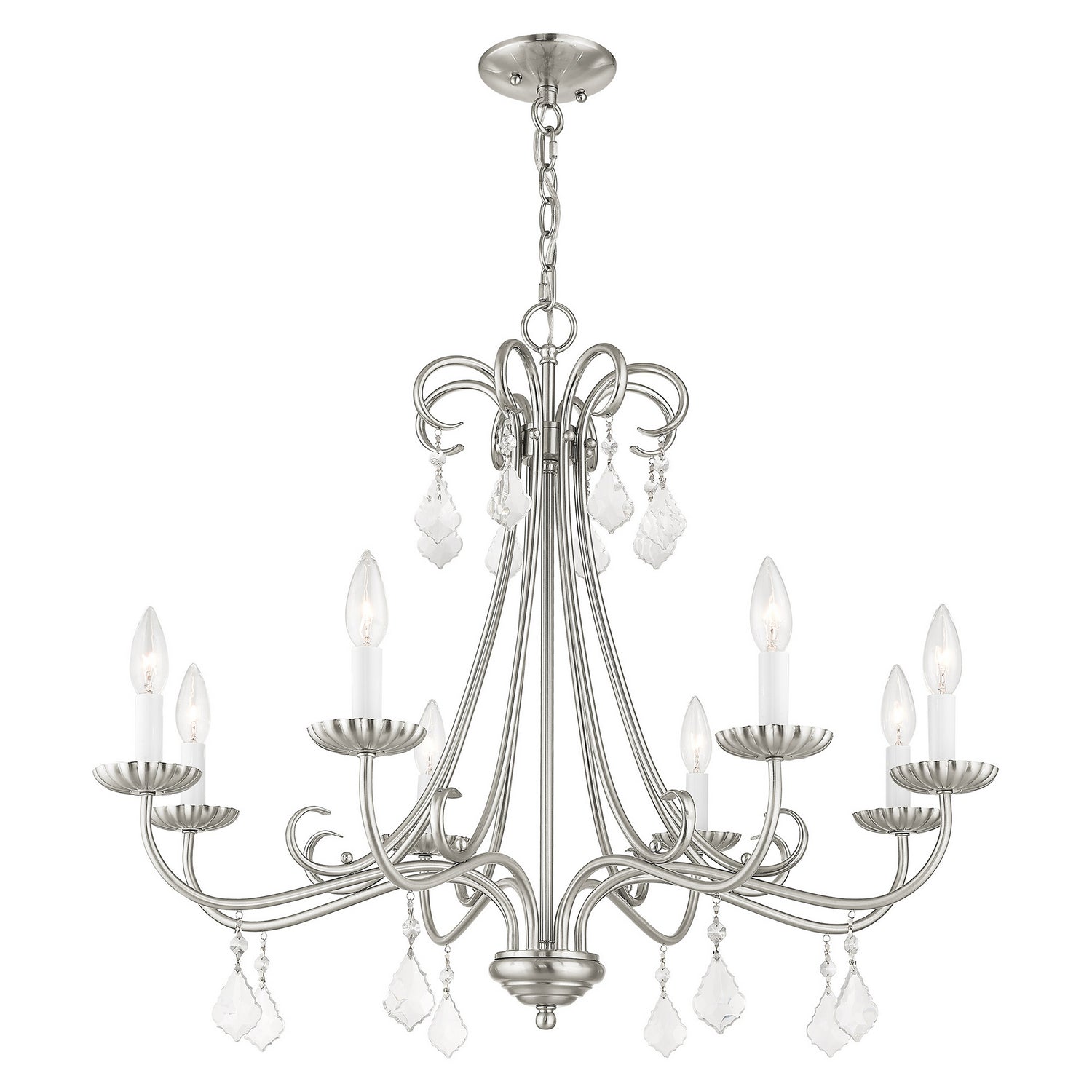 Livex Lighting - 40878-91 - Eight Light Chandelier - Daphne - Brushed Nickel