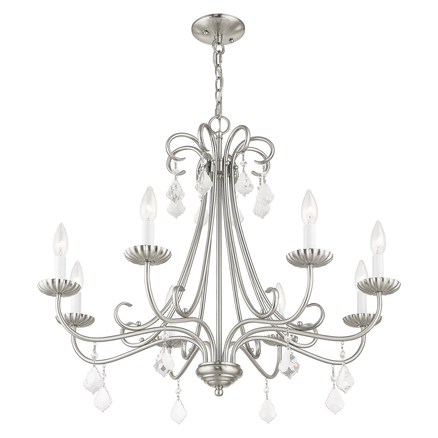Livex Lighting - 40878-91 - Eight Light Chandelier - Daphne - Brushed Nickel