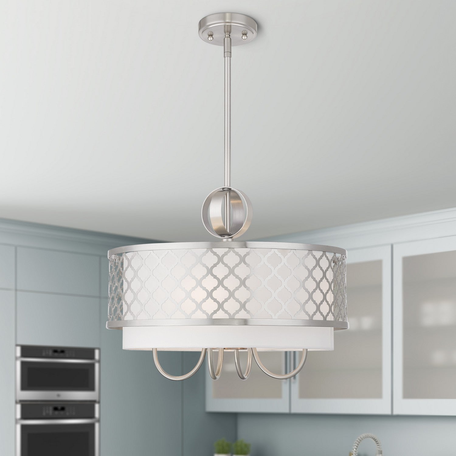 Livex Lighting - 41104-91 - Five Light Pendant - Arabesque - Brushed Nickel