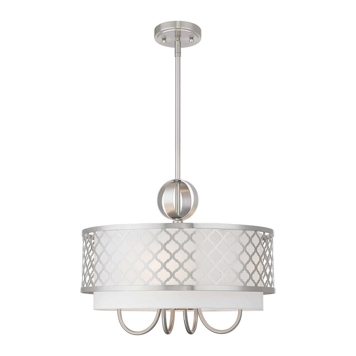 Livex Lighting - 41104-91 - Five Light Pendant - Arabesque - Brushed Nickel