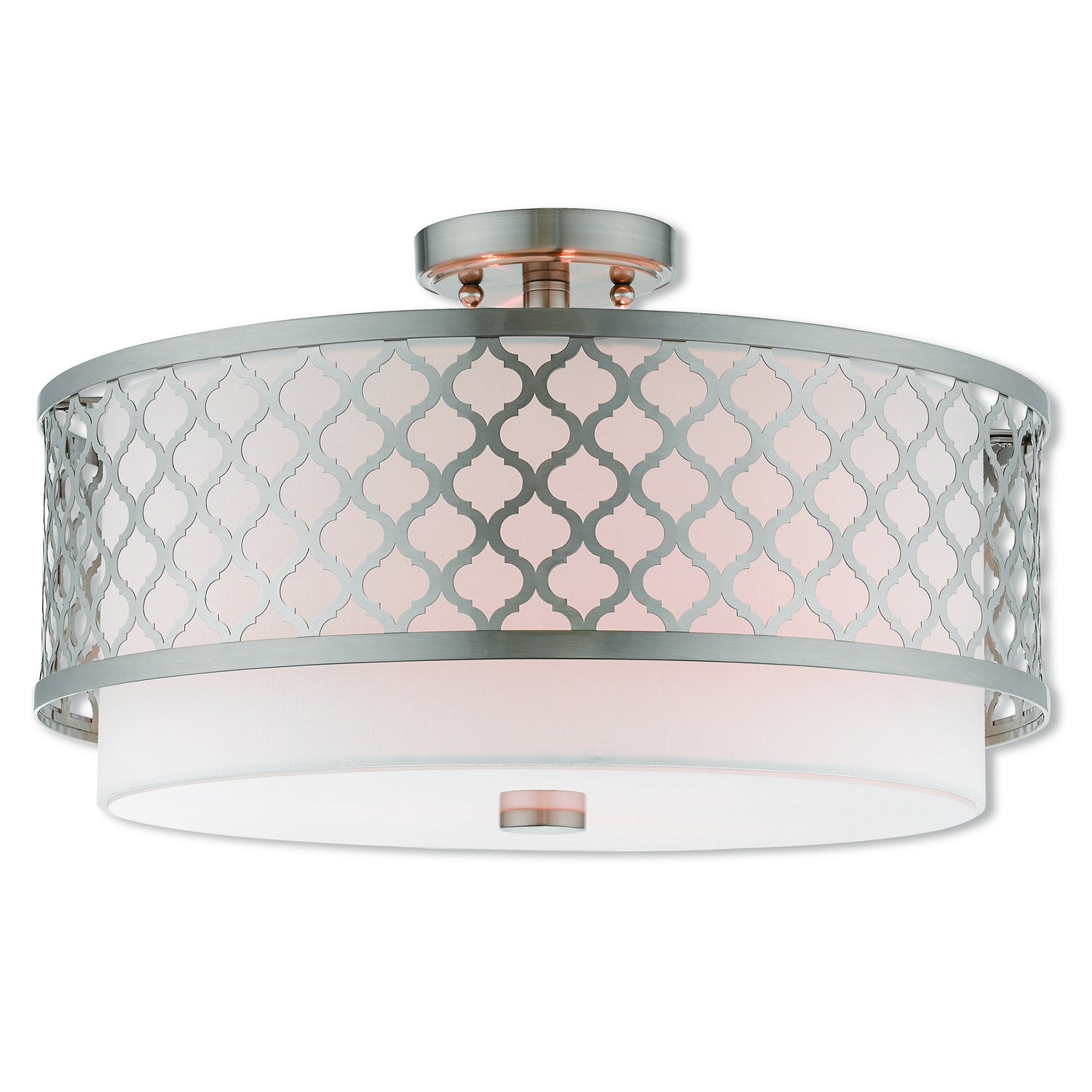 Livex Lighting - 41109-91 - Three Light Ceiling Mount - Arabesque - Brushed Nickel