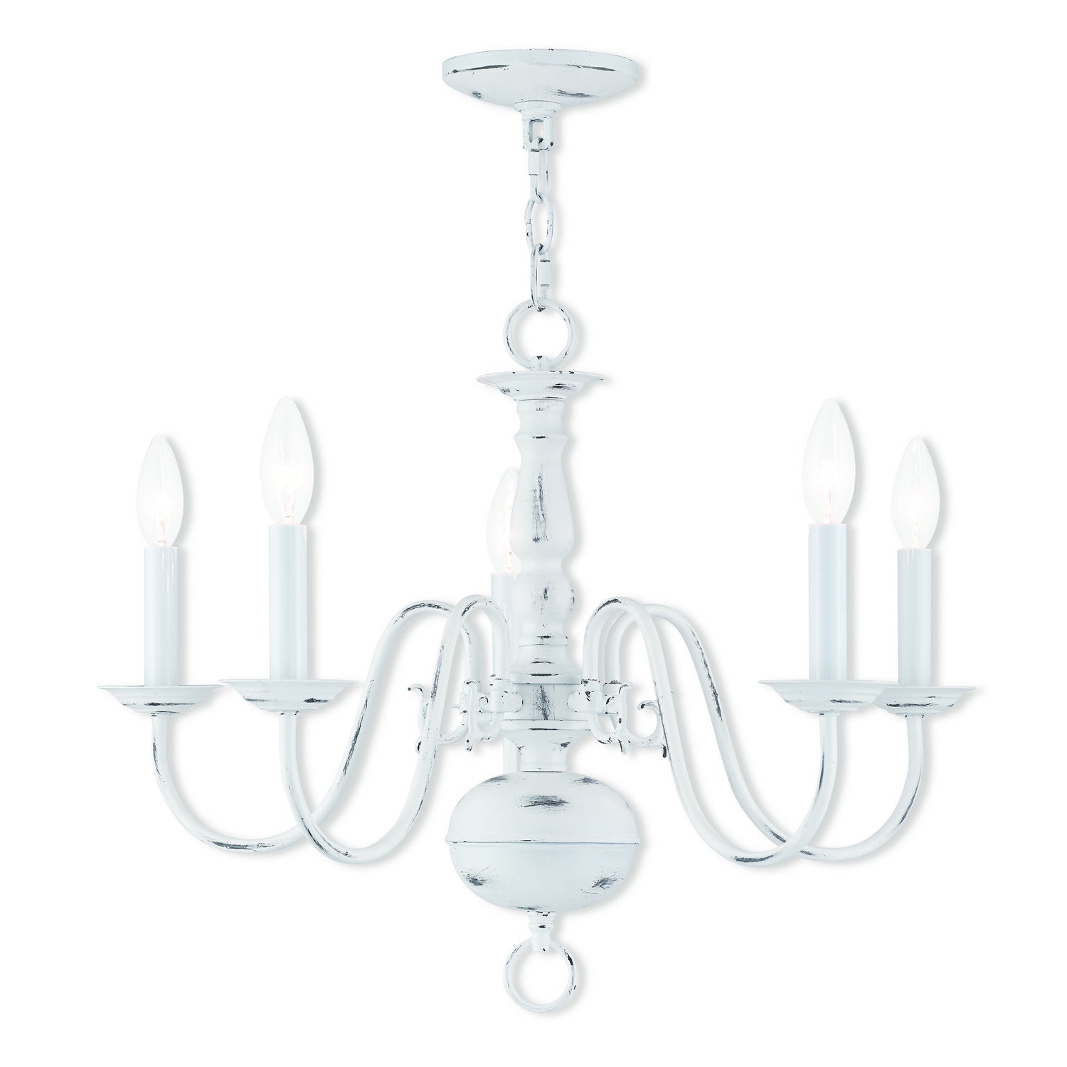 Livex Lighting - 5005-60 - Five Light Chandelier - Williamsburgh - Antique White