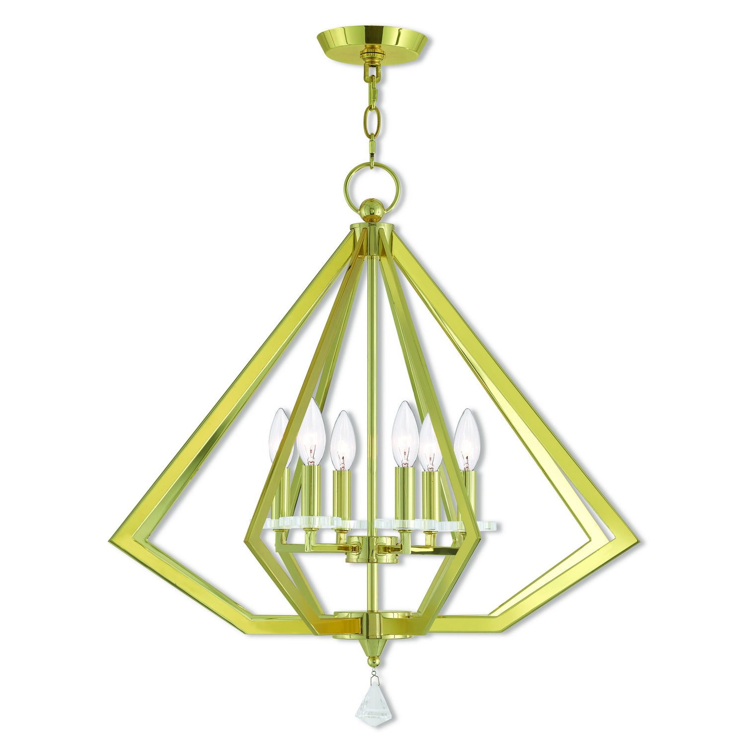 Livex Lighting - 50666-02 - Six Light Chandelier - Diamond - Polished Brass