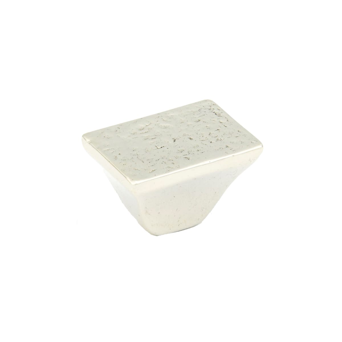 Schaub and Company - 814-PWB - Vinci 1-1/4" Luxury Rustic Modern Cast Bronze Rectangular Cabinet Knob - Made in Italy in Polished White Bronze