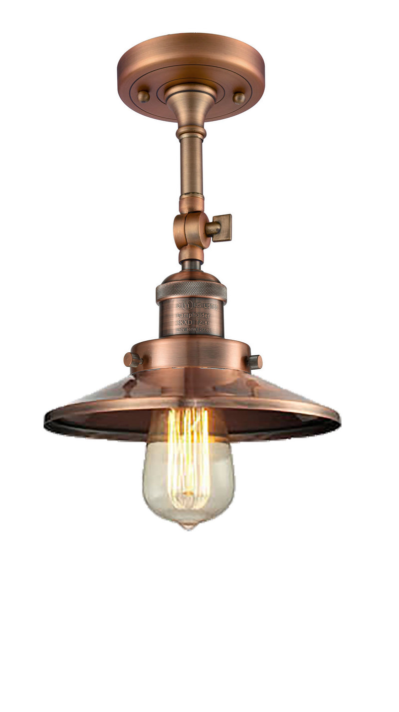 Innovations - 201F-AC-M3 - One Light Semi-Flush Mount - Franklin Restoration - Antique Copper