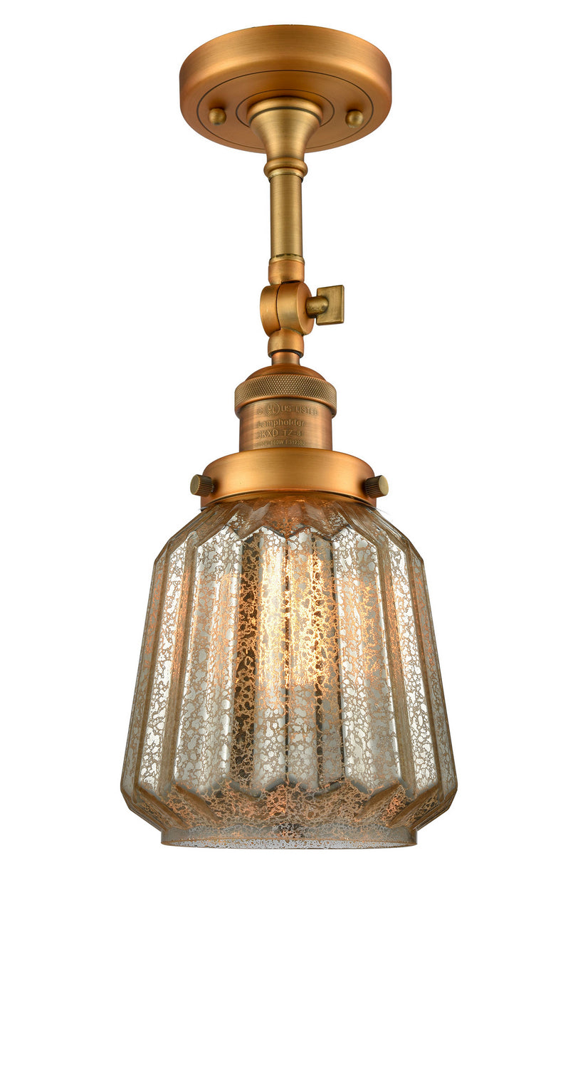Innovations - 201F-BB-G146 - One Light Semi-Flush Mount - Franklin Restoration - Brushed Brass