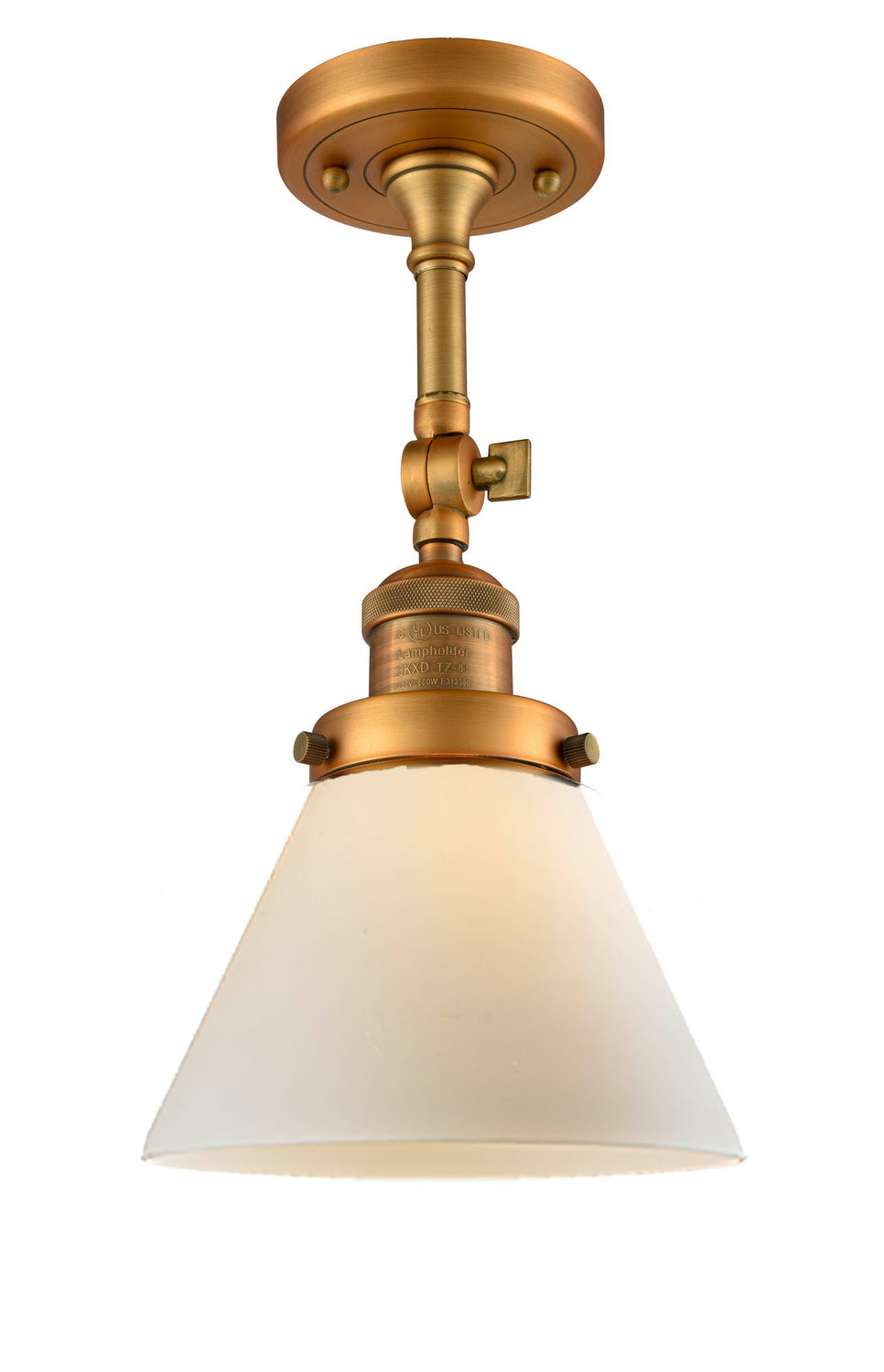 Innovations - 201F-BB-G41 - One Light Semi-Flush Mount - Franklin Restoration - Brushed Brass